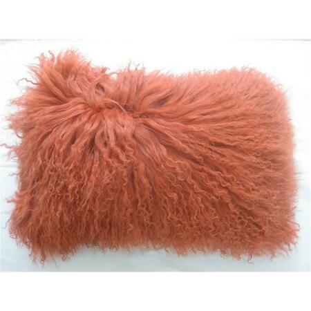 MOES HOME COLLECTION Lamb Synthetic Fur Rectangular Pillow- Orange XU-1001-12